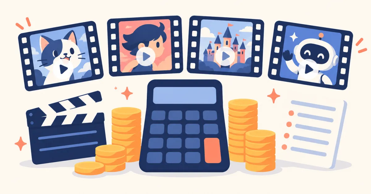AIカートゥーン動画生成ツールの料金比較——アニメ調4サービスの実質単価【2026年8月】