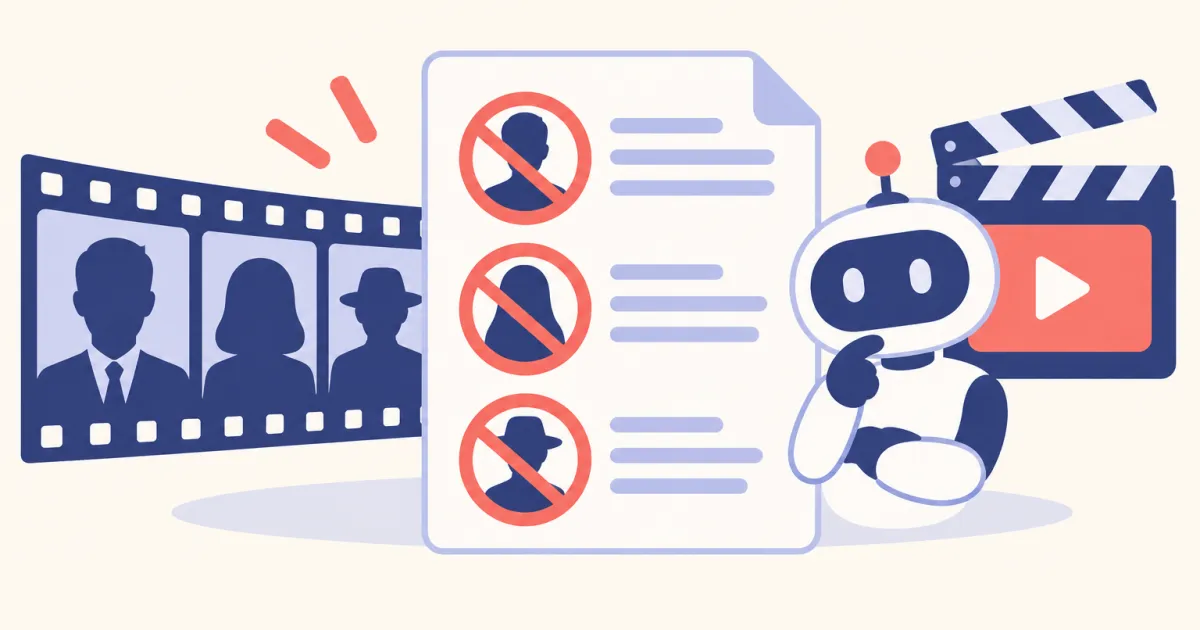 AI動画に実在の人物・有名人を出していい？動画生成AI 7社の規約が「禁止していること」を条文で確認【2026年8月】