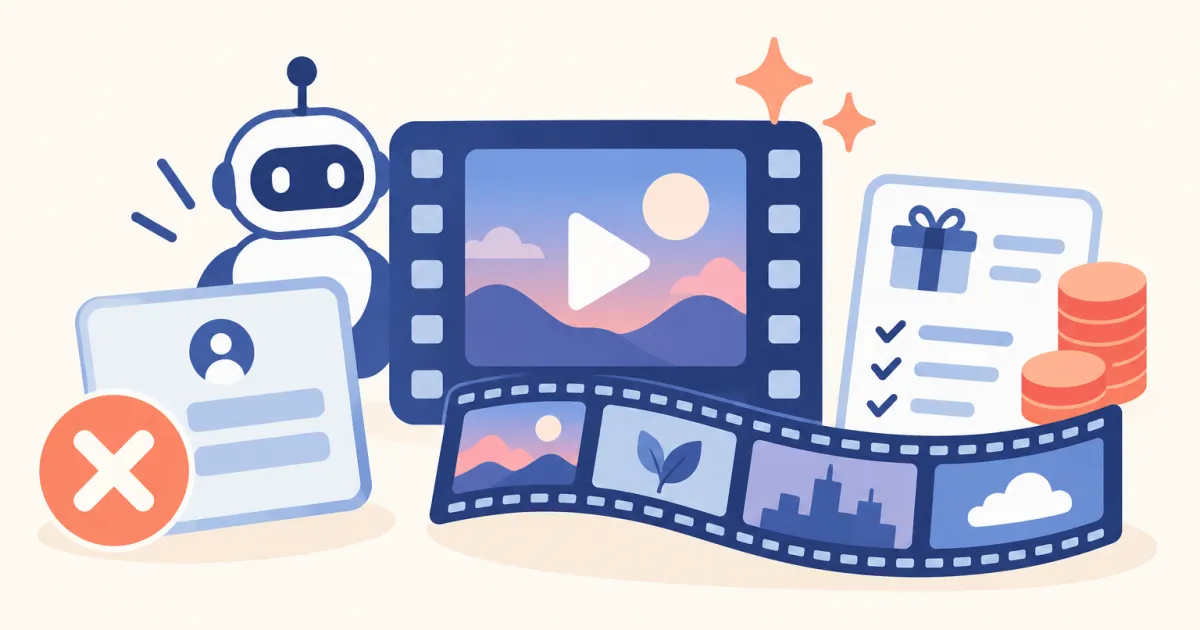 「登録不要」で使える動画生成AIはあるのか——主要サービスのログイン要件を公式表示で確認【2026年8月】
